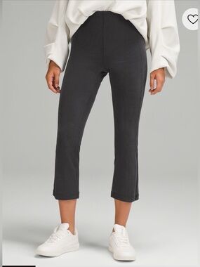 Ribbed Softstreme Zip-Leg High-Rise Cropped Pant 25”